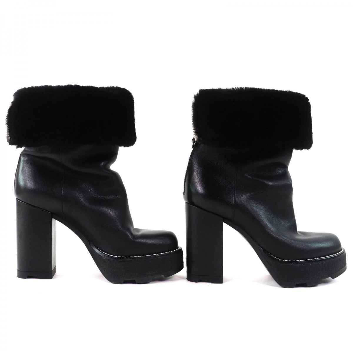 LOUIS VUITTON short boots Main: Mouton black Bobur line Women 36.5