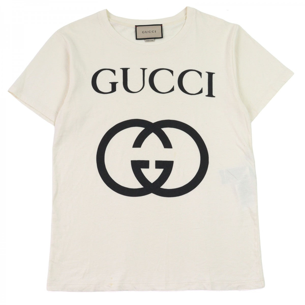 GUCCI Short sleeve T-shirt 493117 Main: 100% cotton Ivory black mens XS