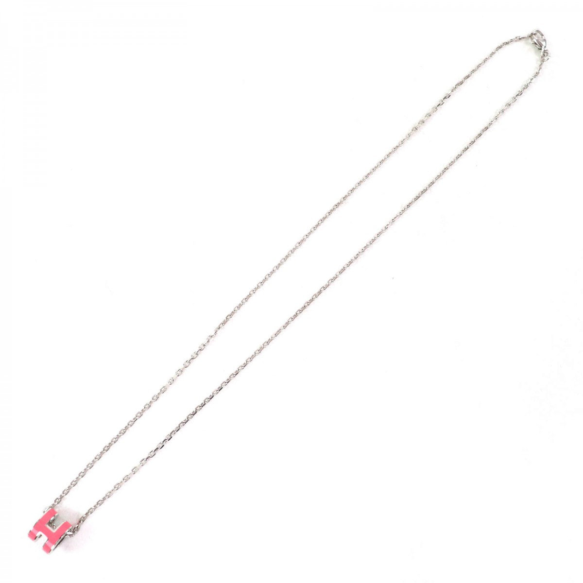 HERMES Necklace ー Pink Silver Mini Pop H pendant