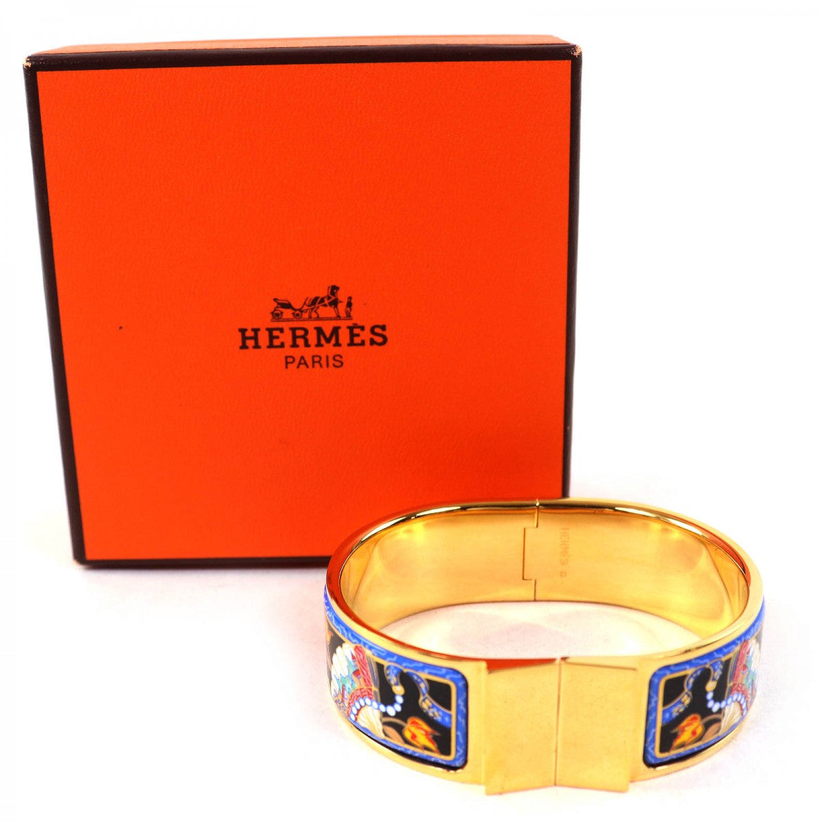 HERMES bracelet ー Gold multicolor Location Enamel GM