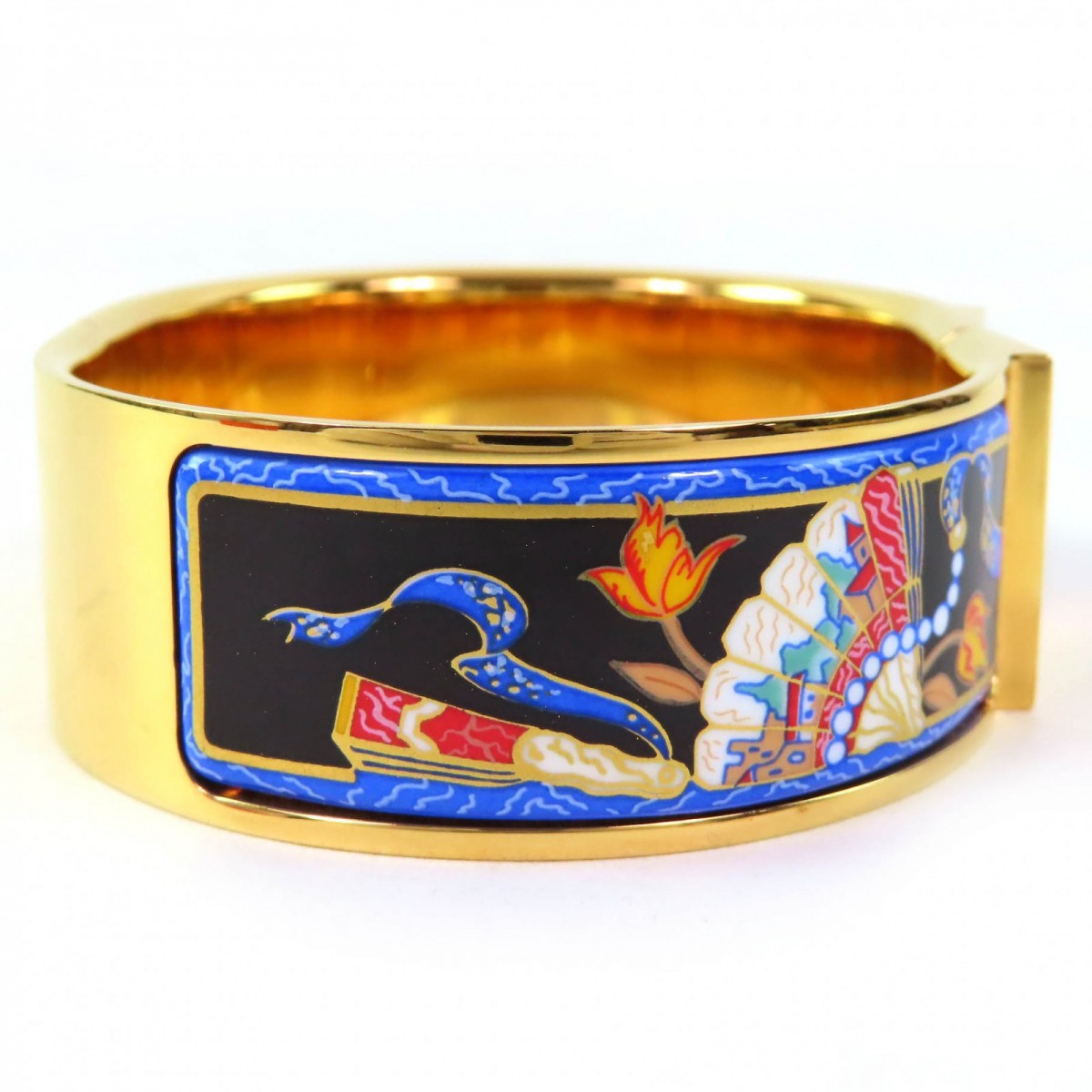 HERMES bracelet ー Gold multicolor Location Enamel GM