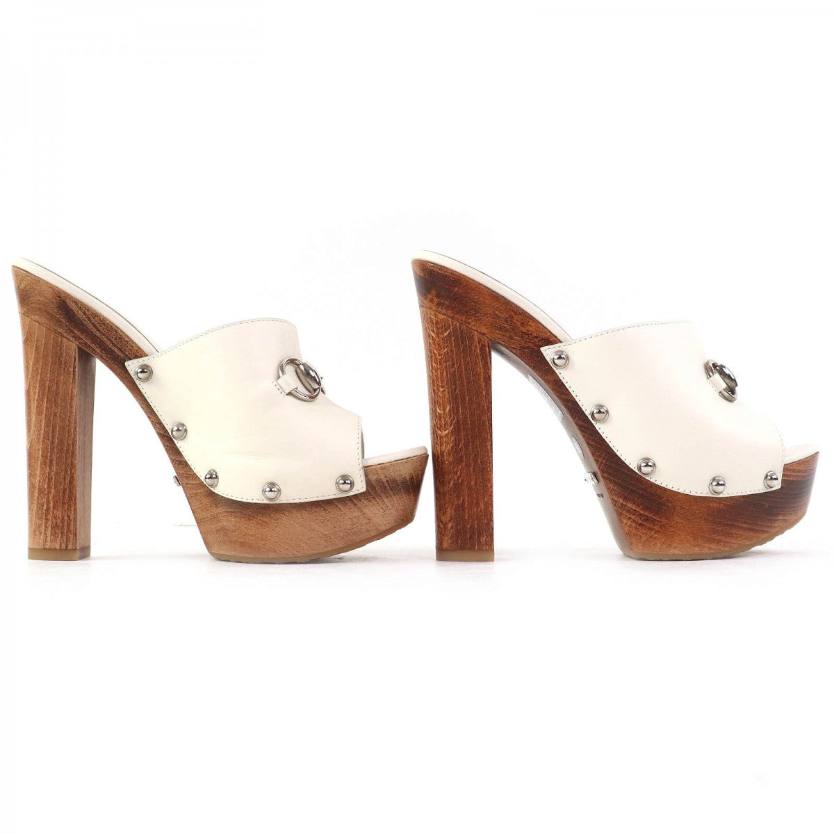 GUCCI Sandals 370471 leather Ivory 36.5