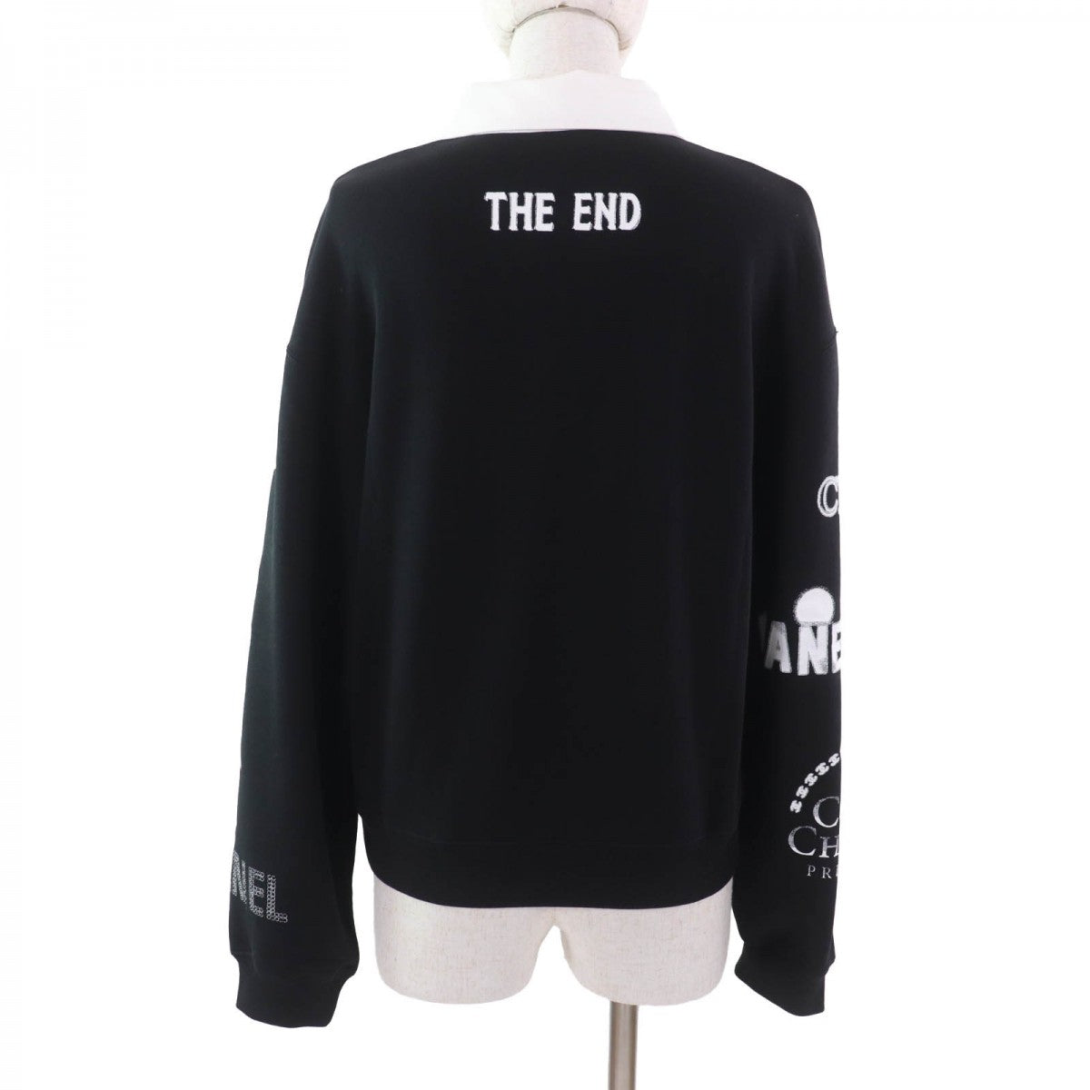 CHANEL Long sleeve polo shirt P70689 cotton black S