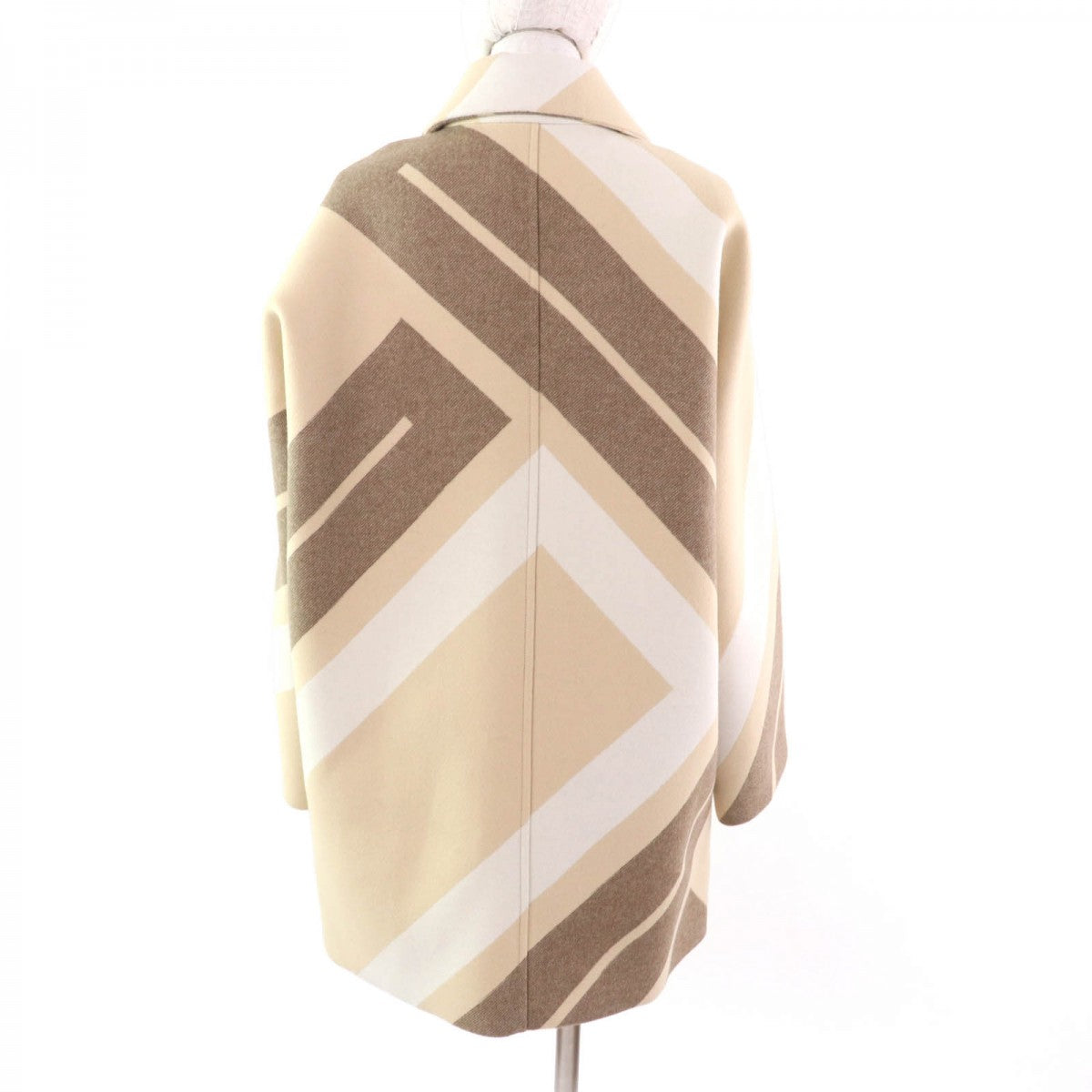 HERMES coat 2H0133DI wool Beige brown 36