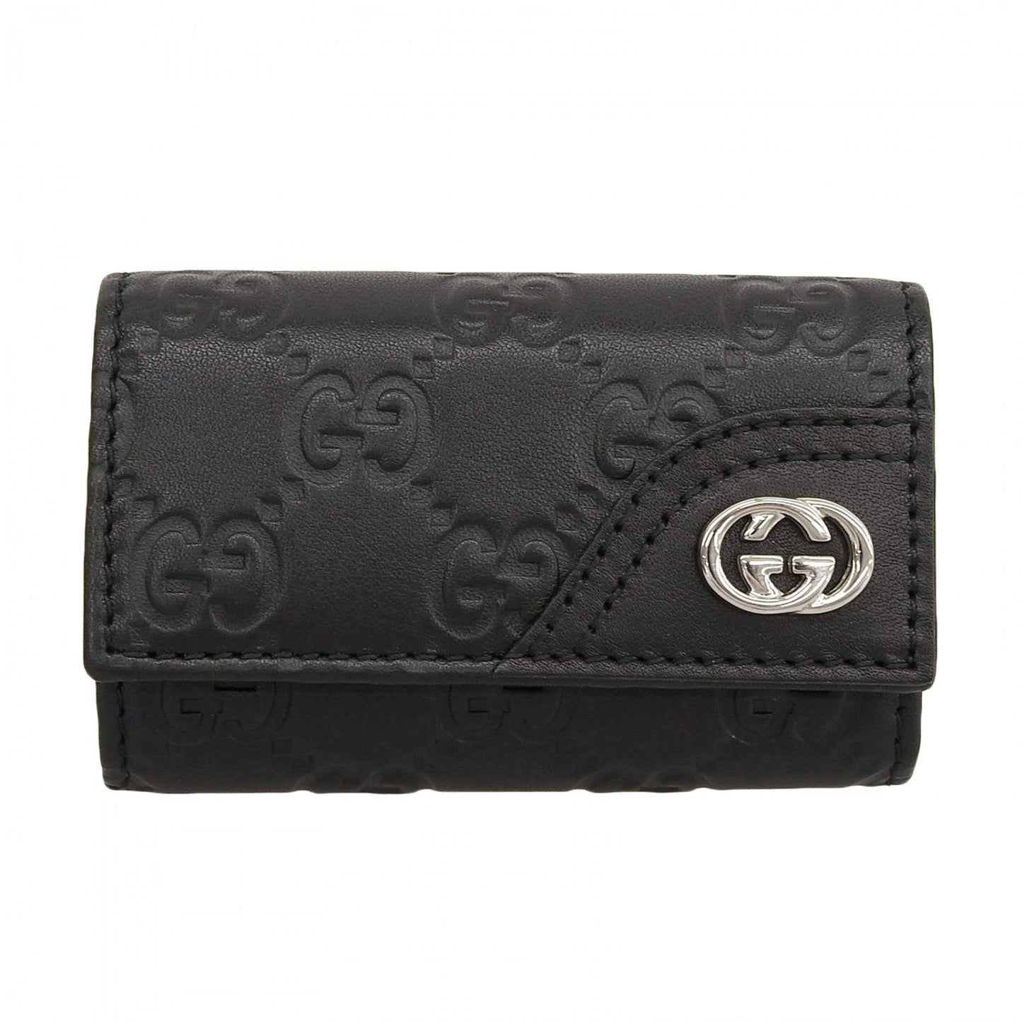GUCCI Key case Key holder 181680 leather black
