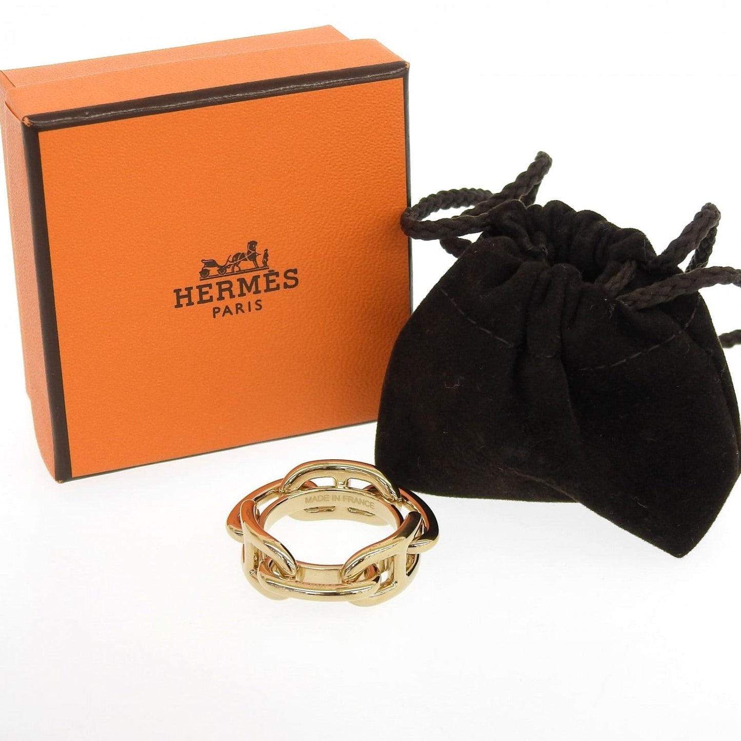 HERMES Scarf ring Gold Plated gold Legato