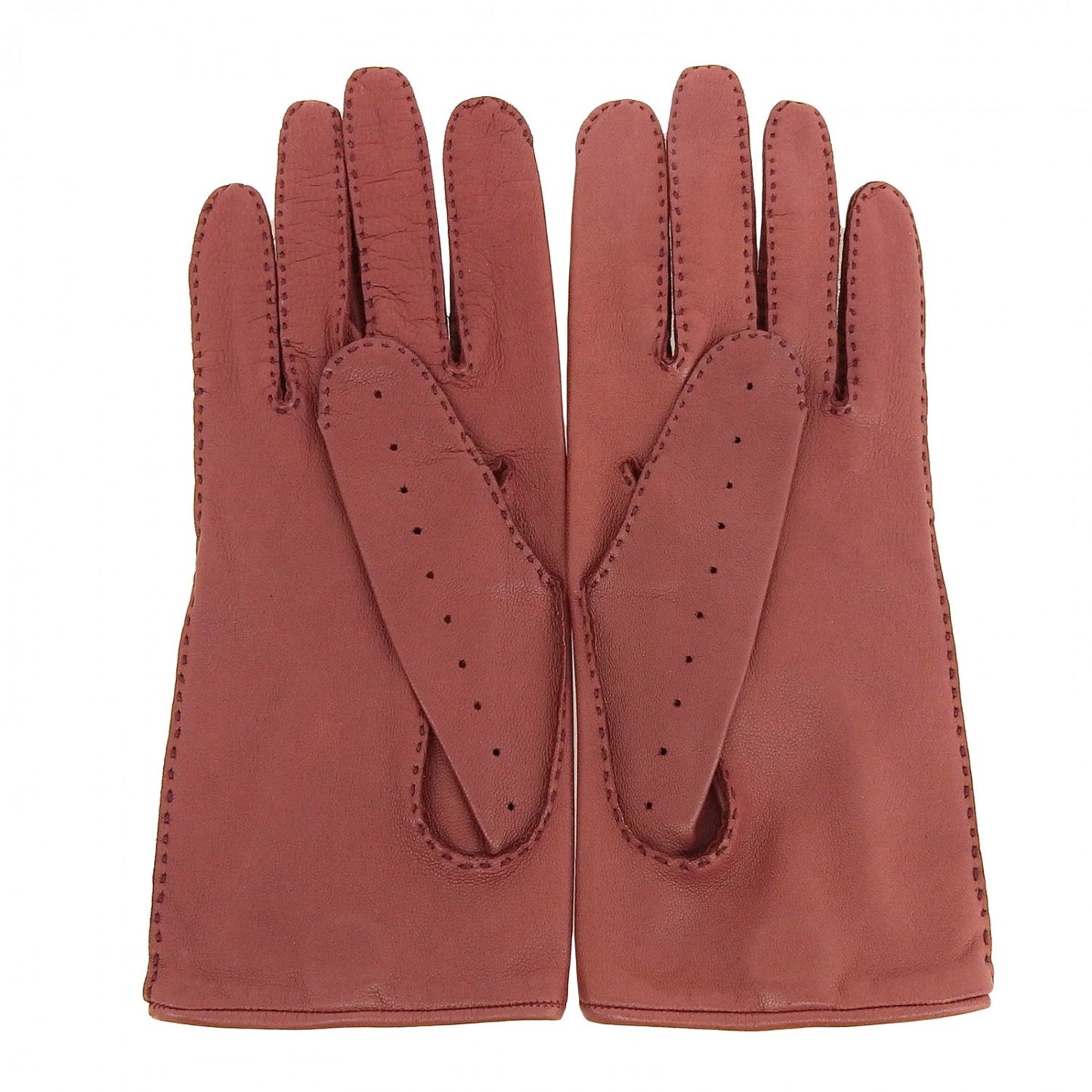 HERMES gloves Lamb leather Bordeaux 6.5