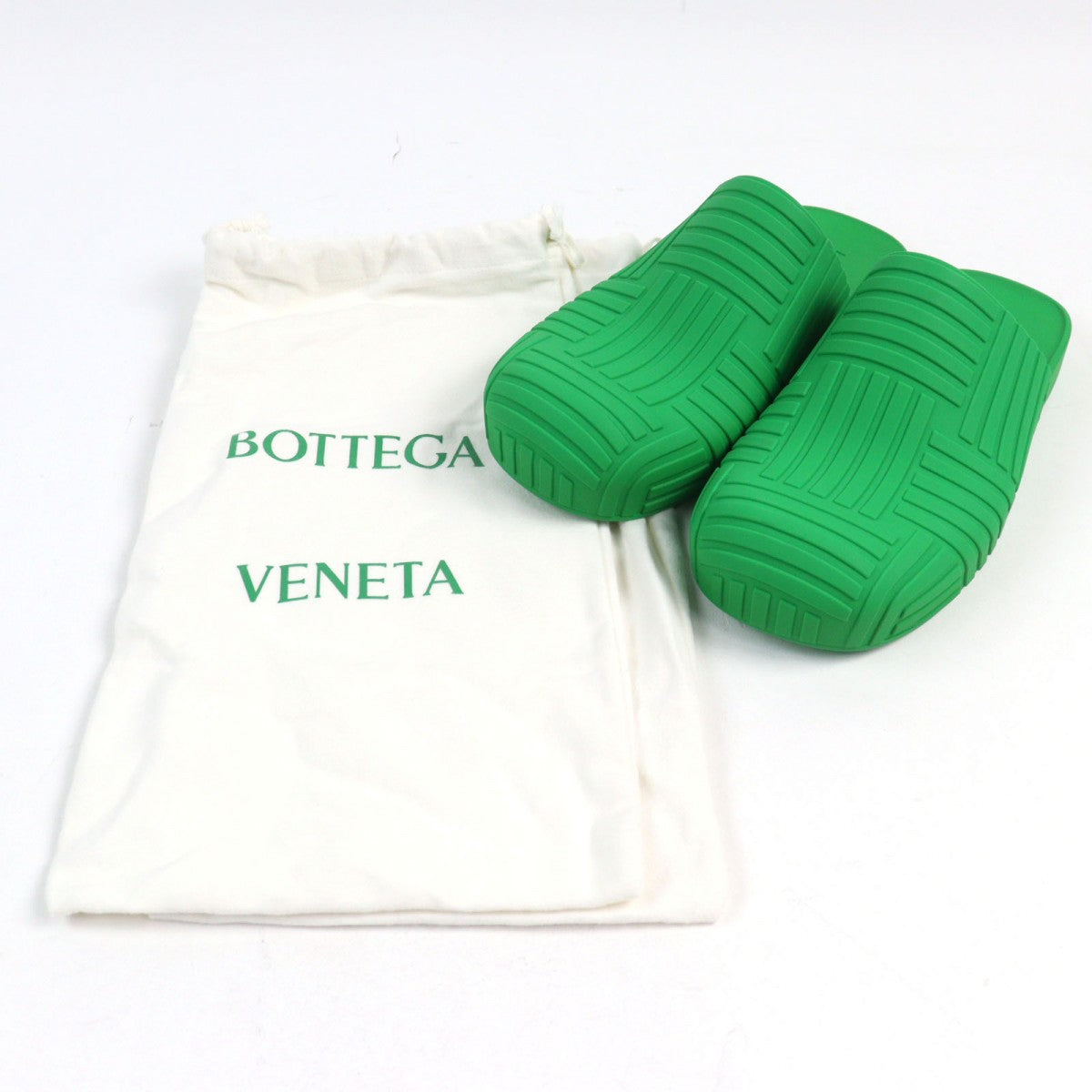BOTTEGAVENETA Sandals 690104 rubber green SLIDER SANDAL 43