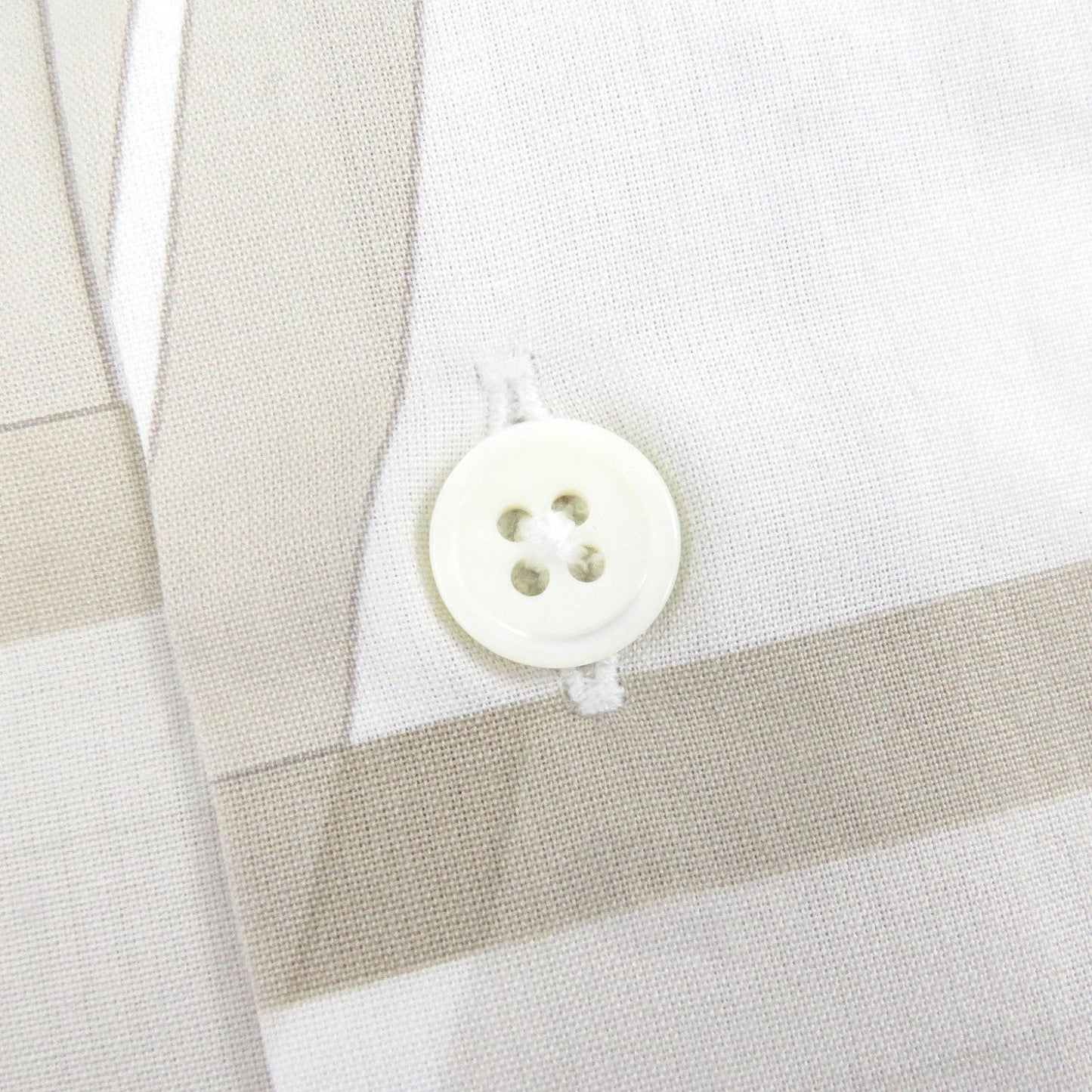 HERMES Long sleeve shirt cotton beige 40