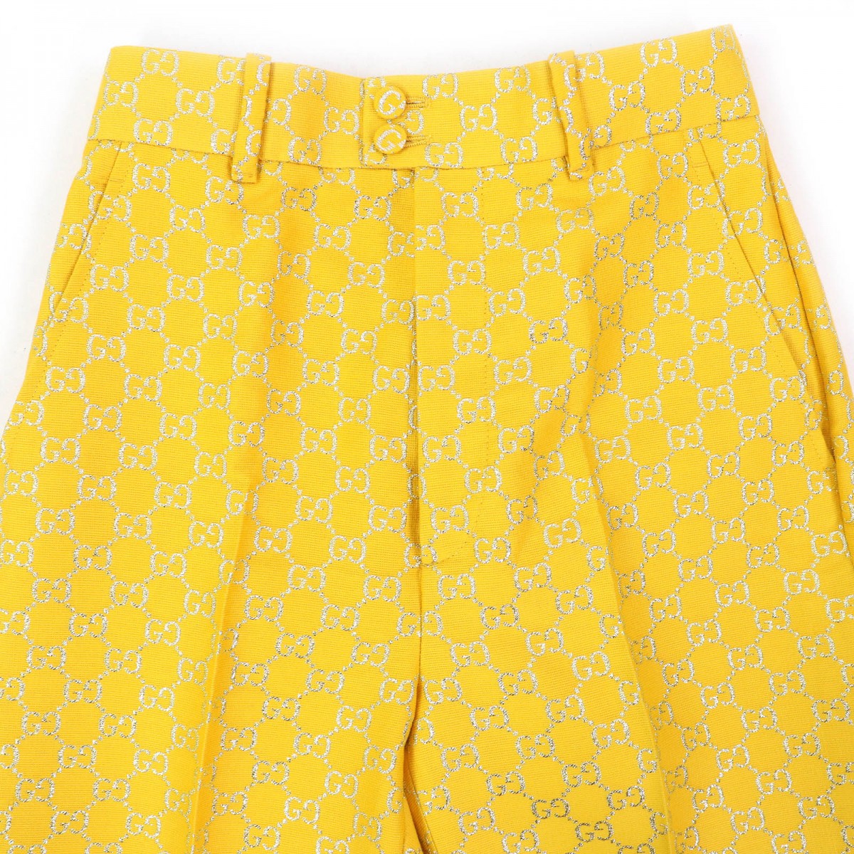 GUCCI Pants 627877 wool Yellow silver 36