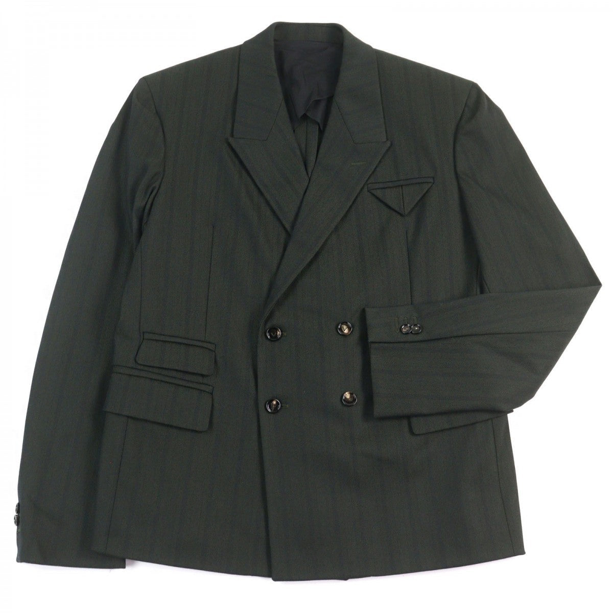 BOTTEGAVENETA tailored jacket 659592 Nylon Green type Tech Herringbone Stripe Jacket 52