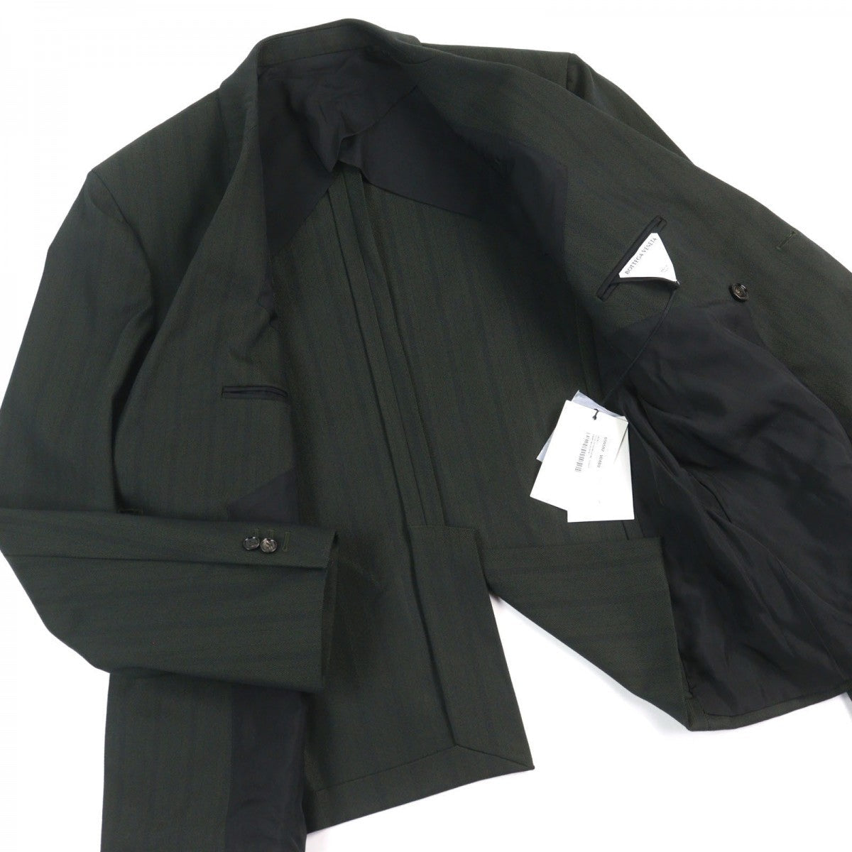 BOTTEGAVENETA tailored jacket 659592 Nylon Green type Tech Herringbone Stripe Jacket 52