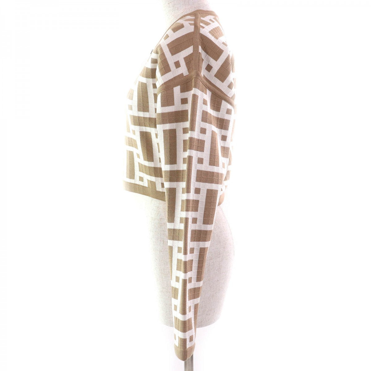 HERMES No color jacket 4E2225DJ Main: 64% silk, Main: 19% cotton, Main: 16% polyamide, Main: 1% elastane, Part: 53% silk Beige white Women 34