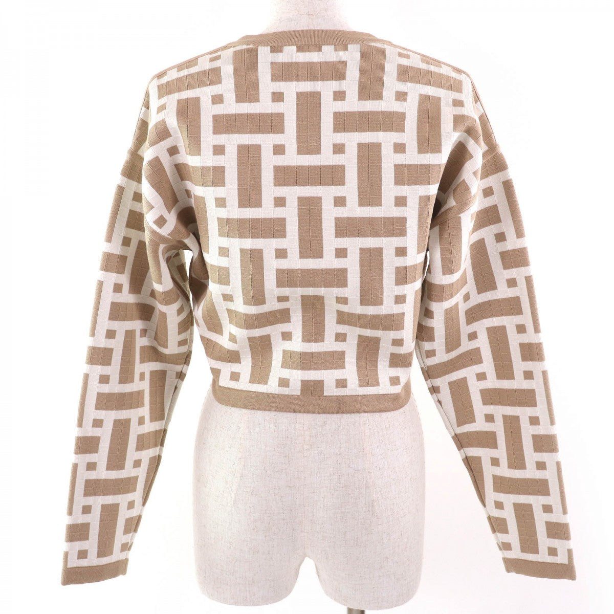 HERMES No color jacket 4E2225DJ Main: 64% silk, Main: 19% cotton, Main: 16% polyamide, Main: 1% elastane, Part: 53% silk Beige white Women 34