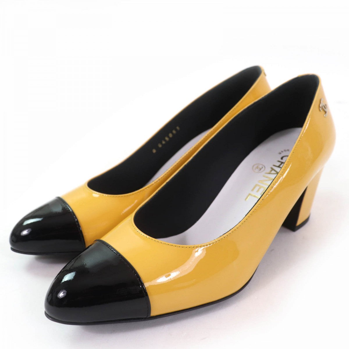 CHANEL pumps G45053 Main: Patent leather Yellow black Women 37