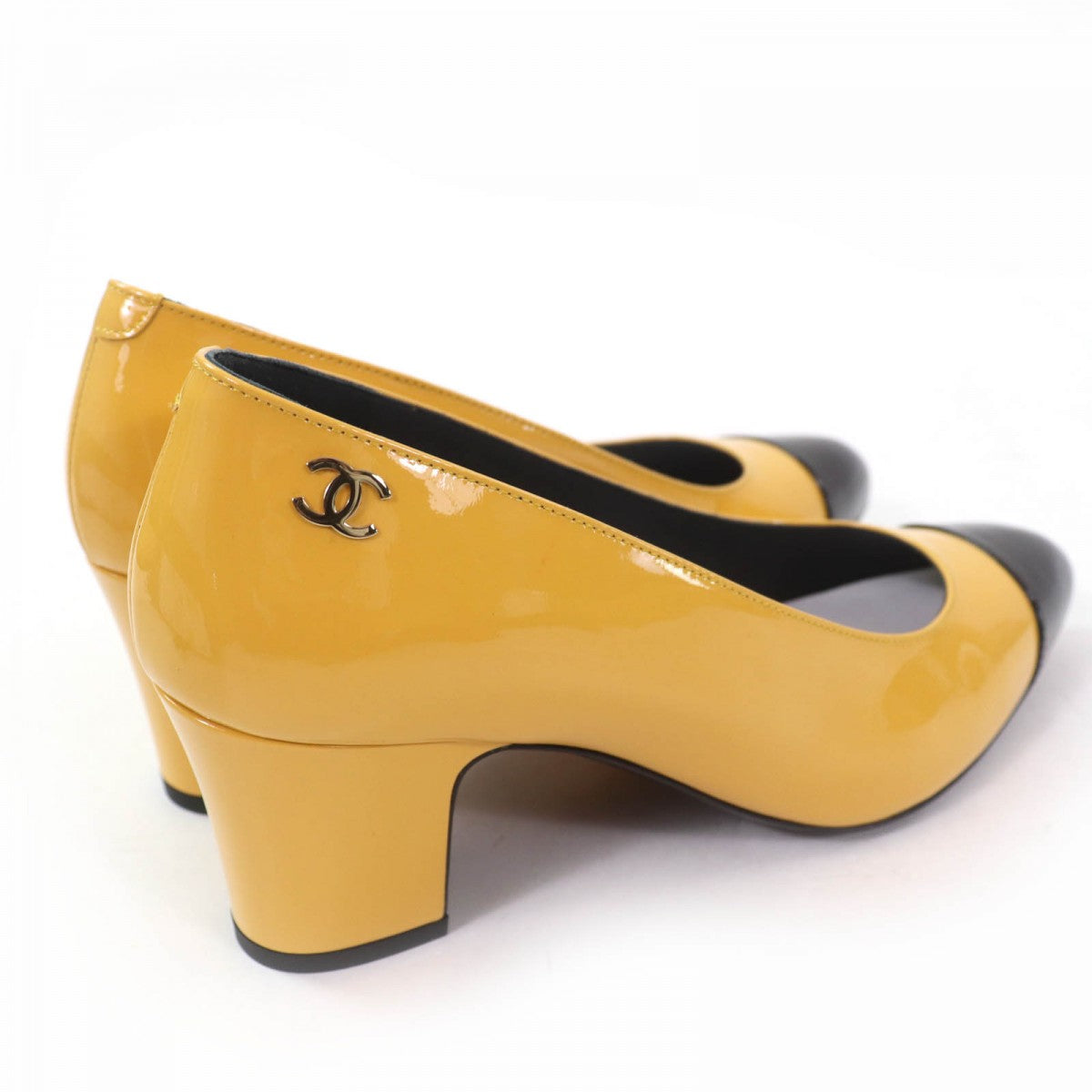 CHANEL pumps G45053 Main: Patent leather Yellow black Women 37