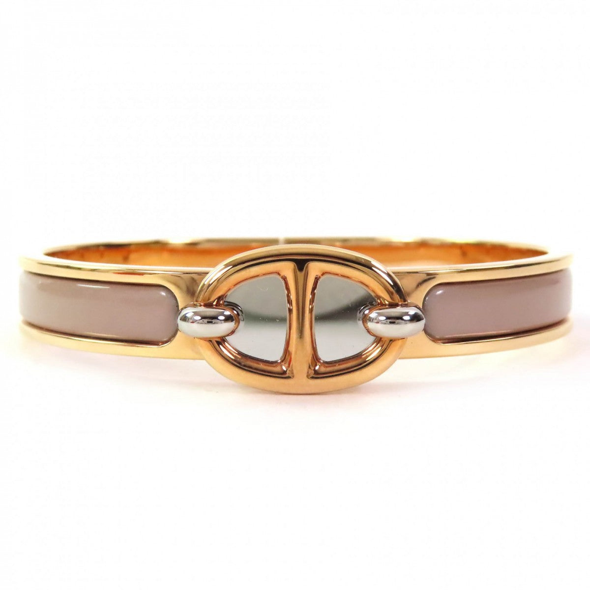 HERMES bracelet Gold Plated, Enamel gold Chene Dunkle Mini clic PM