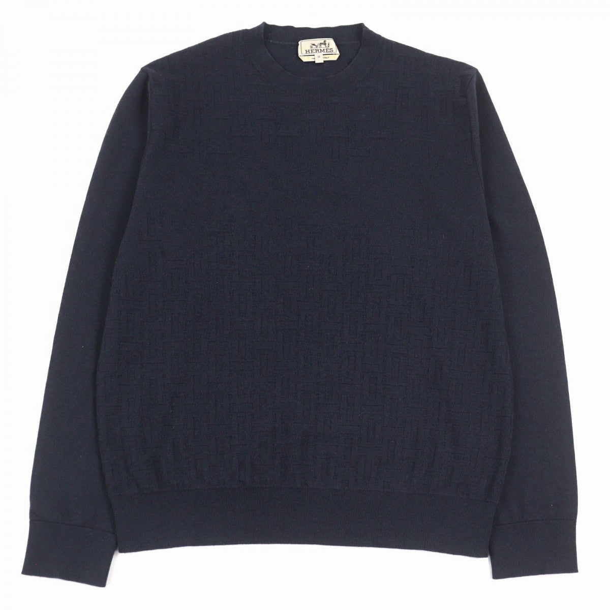 HERMES knit Main: 60% cashmere, Main: 40% cotton Navy mens M