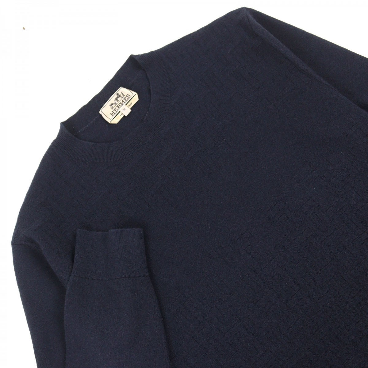 HERMES knit Main: 60% cashmere, Main: 40% cotton Navy mens M