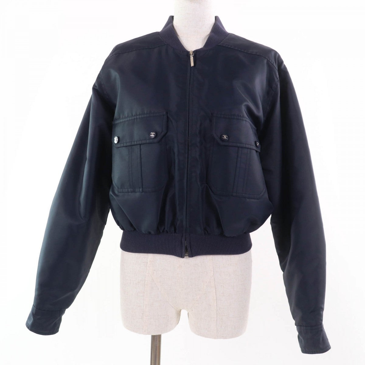 CHANEL Blouson C97 PO8882V04726 Main: 92% nylon, Main: 8% acrylic, Lining: 100% silk Navy Women 38