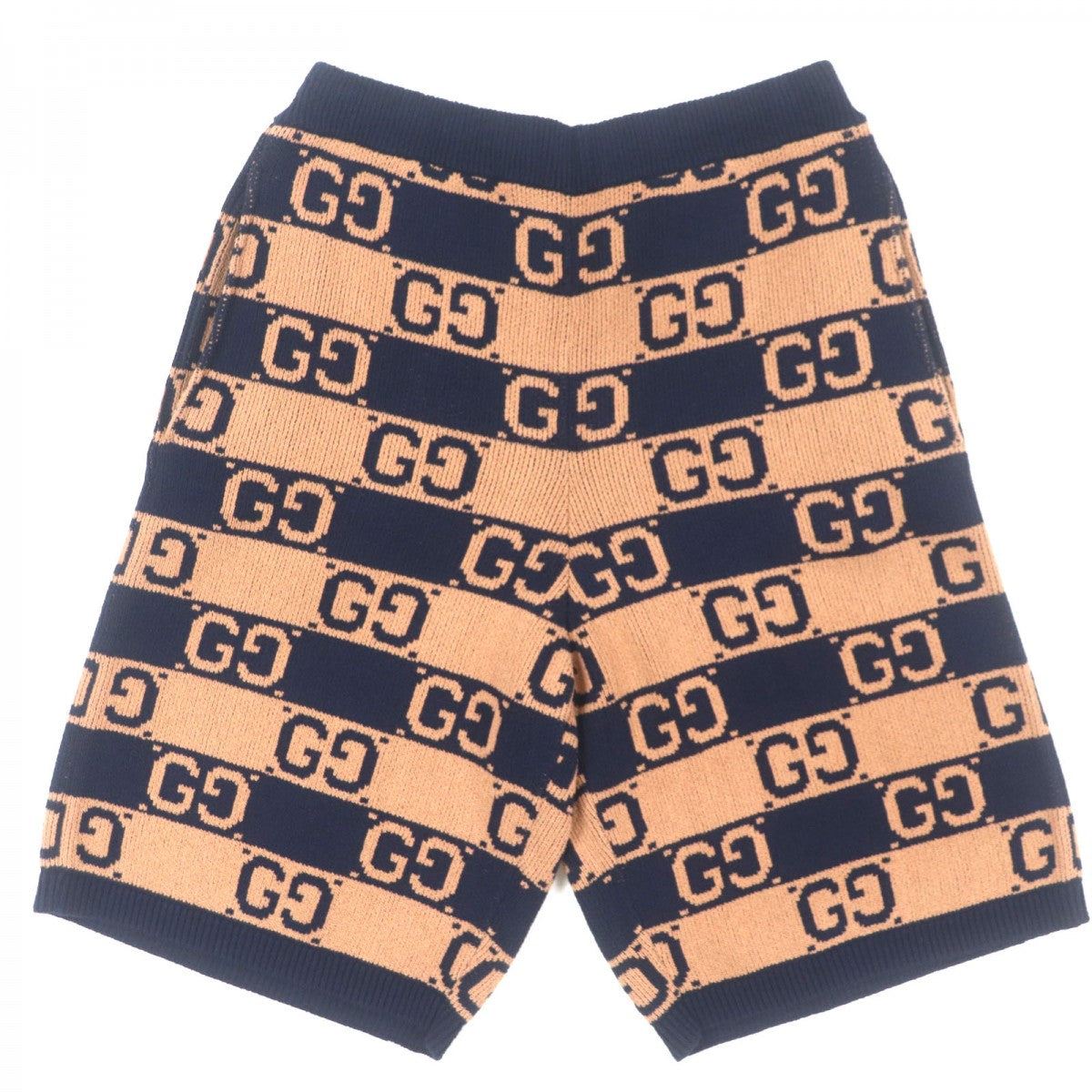 GUCCI Shorts 752098 Outer: 77% cotton, Outer: 23% nylon, Part: 76% cotton, Part: 23% nylon, Part: 1% polyurethane Brown navy mens S