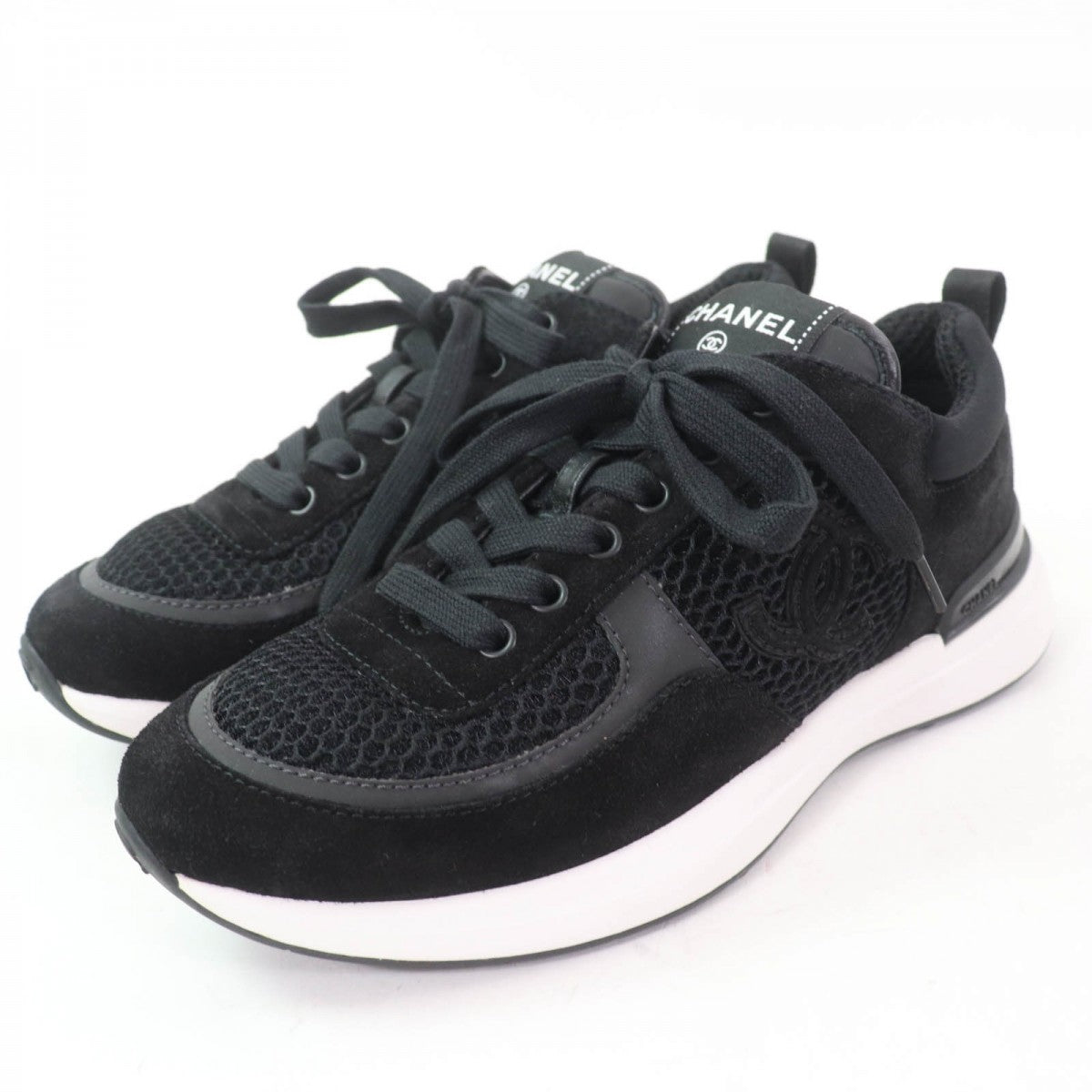 CHANEL Low cut sneakers 22P G38800 Main: Suede leather black Women 36
