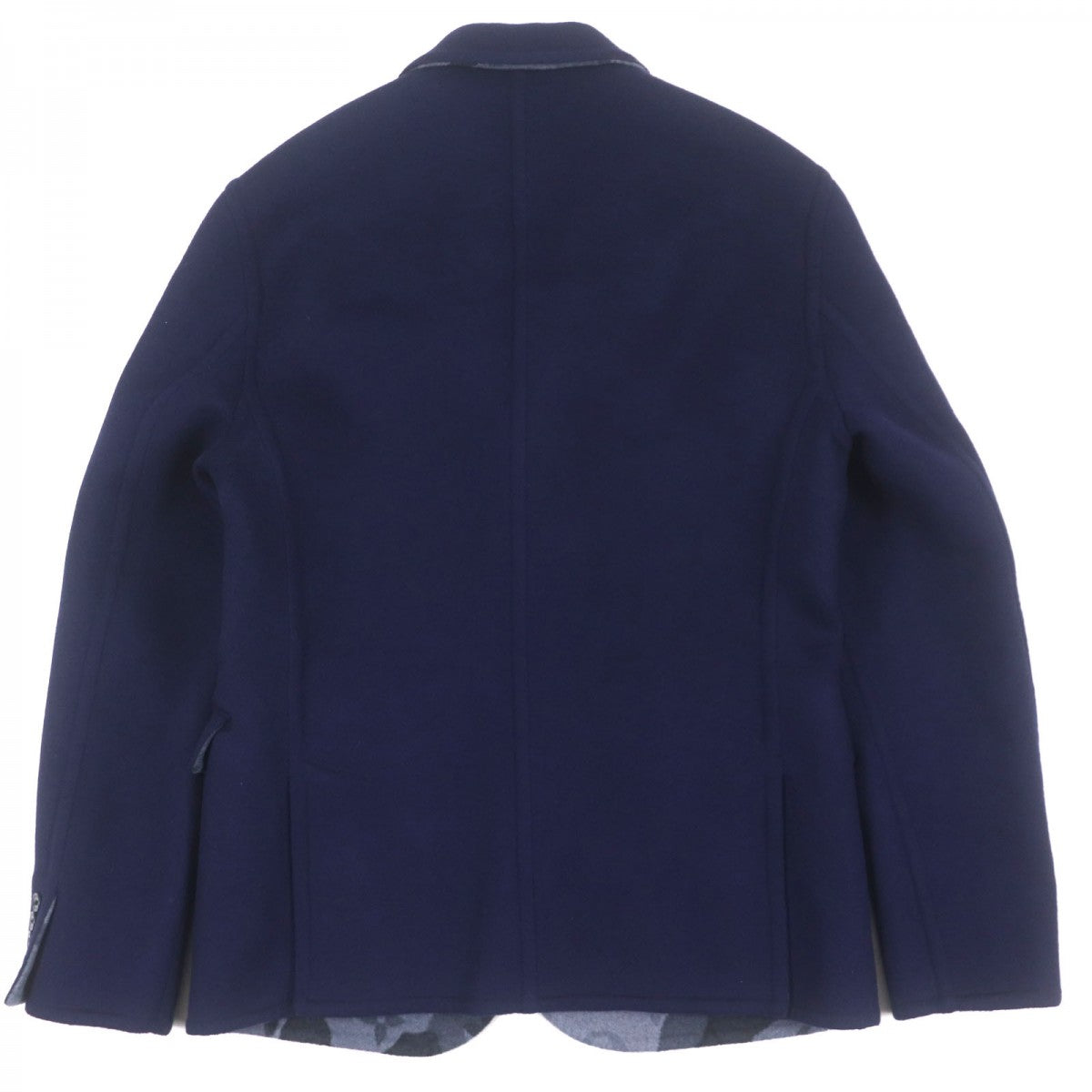 LOUIS VUITTON tailored jacket Outer: 99% wool, Outer: 1% silk, Lining: 100% cupra, Leather: cowhide Navy mens 50