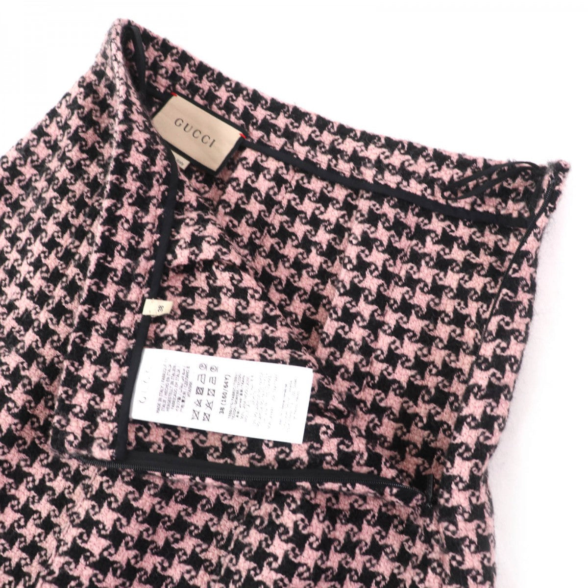 GUCCI Long skirt 664422 Main: 90% wool, Main: 10% polyamide Pink black Women 38