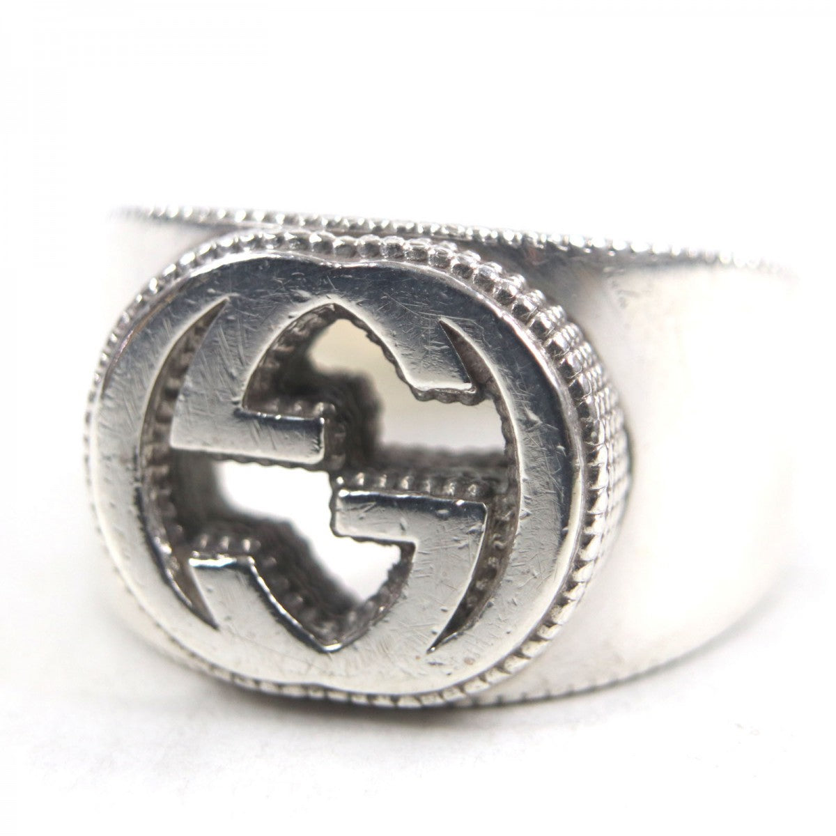 GUCCI Ring 479229 Mainï¿½FAG925 Silver Interlocking G mens 21