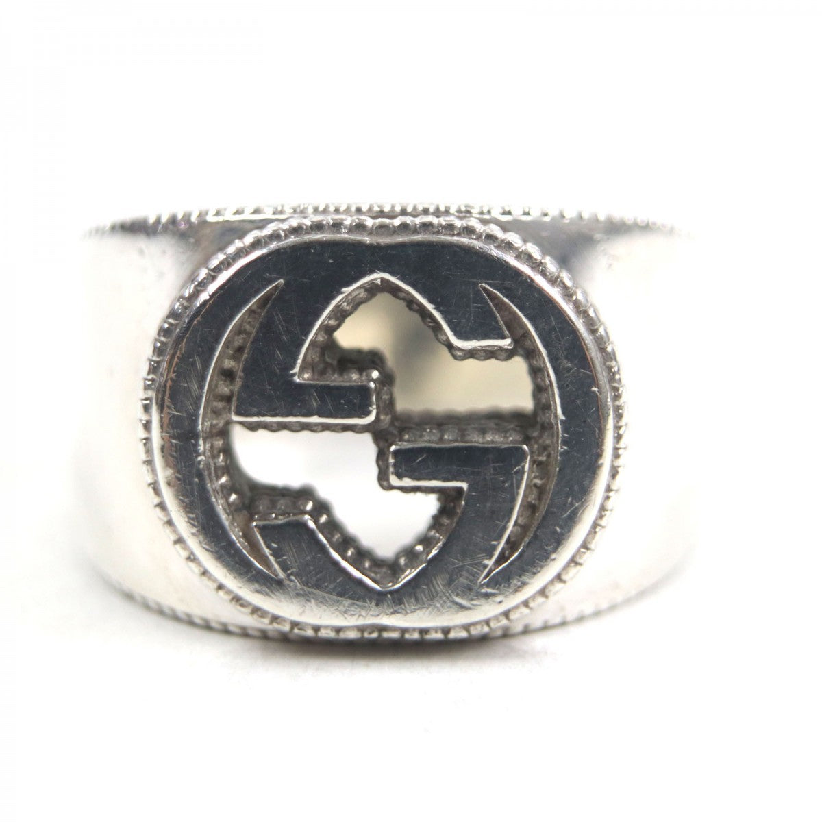GUCCI Ring 479229 Mainï¿½FAG925 Silver Interlocking G mens 21