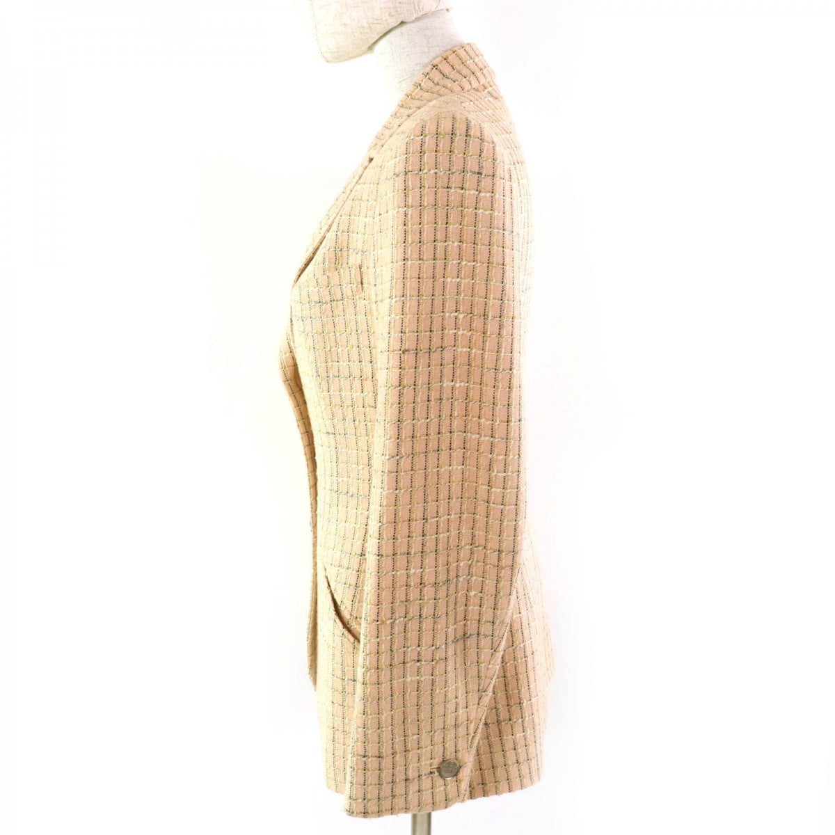 CHANEL tailored jacket 98P P10823 Outer: 50% wool, Outer: 38% acrylic, Outer: 10% cotton, Outer: 2% nylon, Lining: 95% silk Pink beige type Women 38