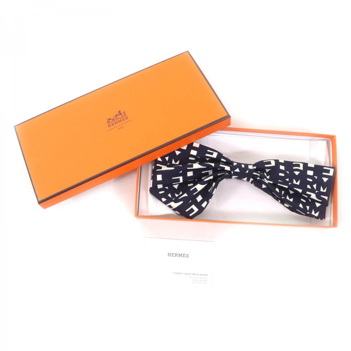 HERMES hair accessory Main: 62% nylon, Main: 38% polyurethane Navy Ivory Women S
