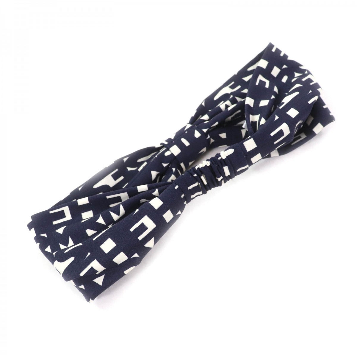 HERMES hair accessory Main: 62% nylon, Main: 38% polyurethane Navy Ivory Women S