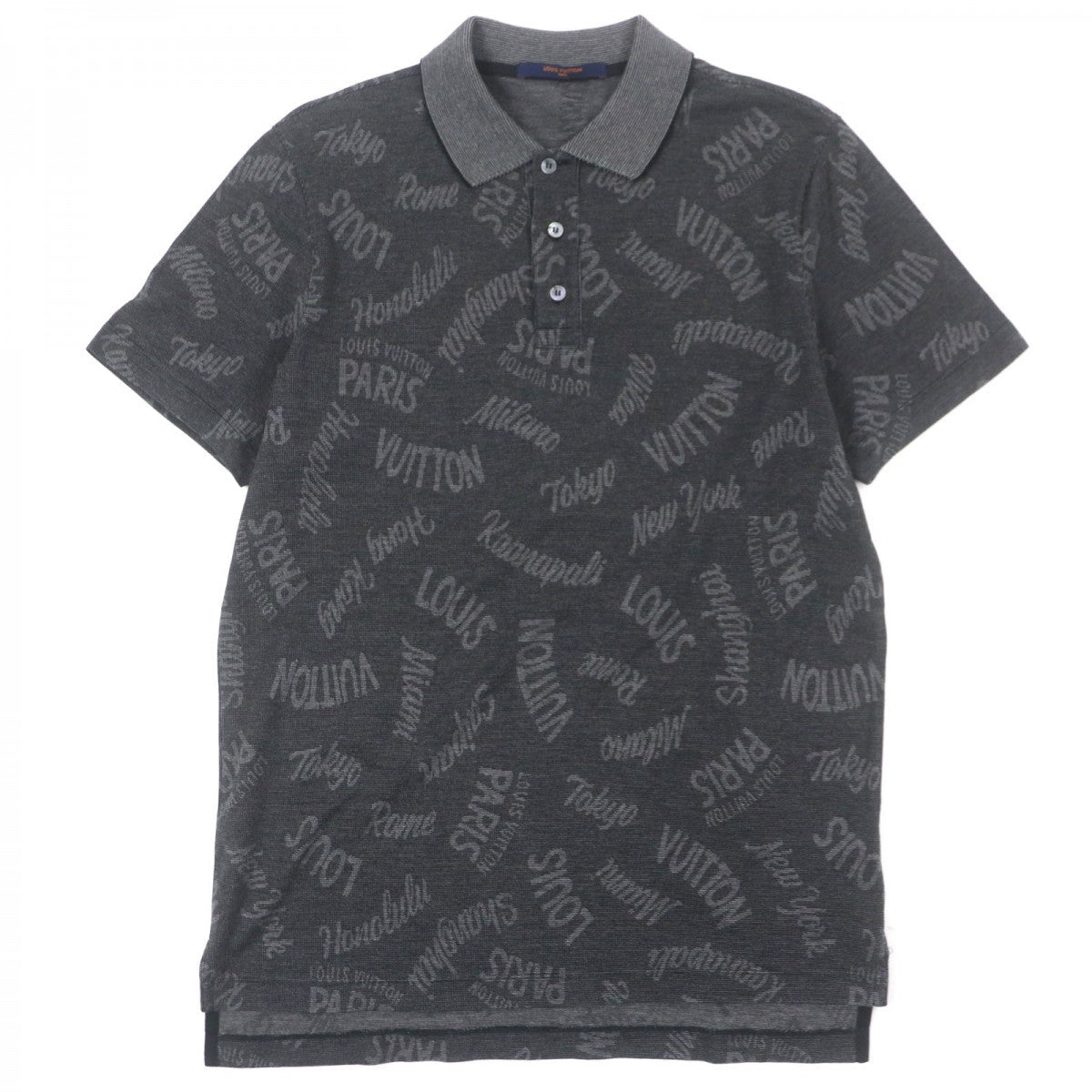 LOUIS VUITTON Short sleeve polo shirt cotton Black type M