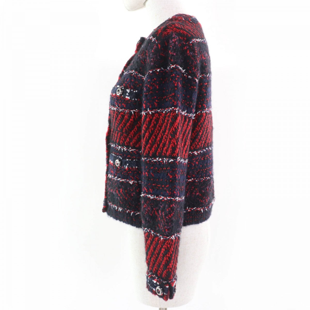 CHANEL Jacket 23B P75716K10880 Main: 64% cashmere, Main: 23% wool, Main: 7% silk, Main: 4% nylon, Main: 1% cotton Red type Women 36