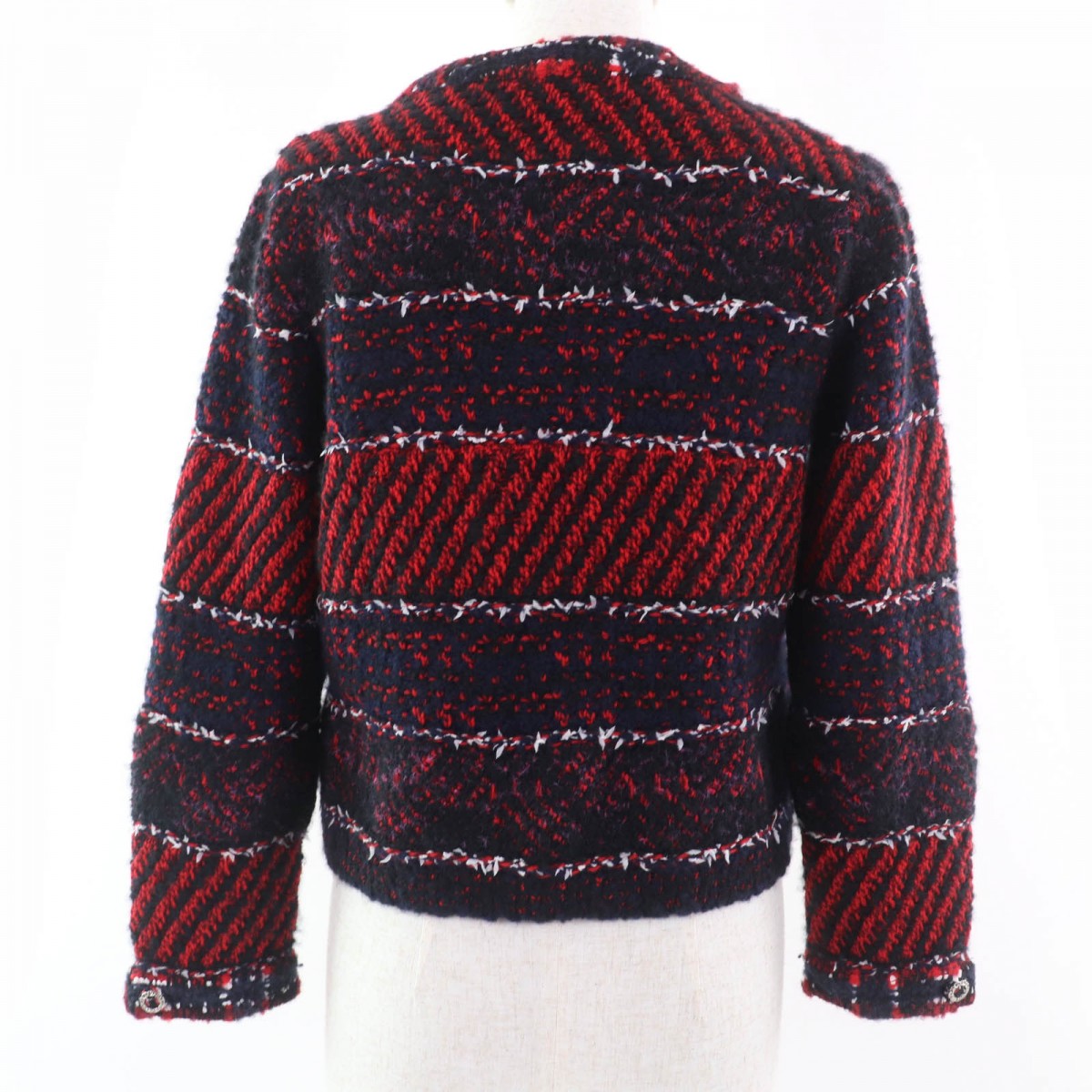 CHANEL Jacket 23B P75716K10880 Main: 64% cashmere, Main: 23% wool, Main: 7% silk, Main: 4% nylon, Main: 1% cotton Red type Women 36