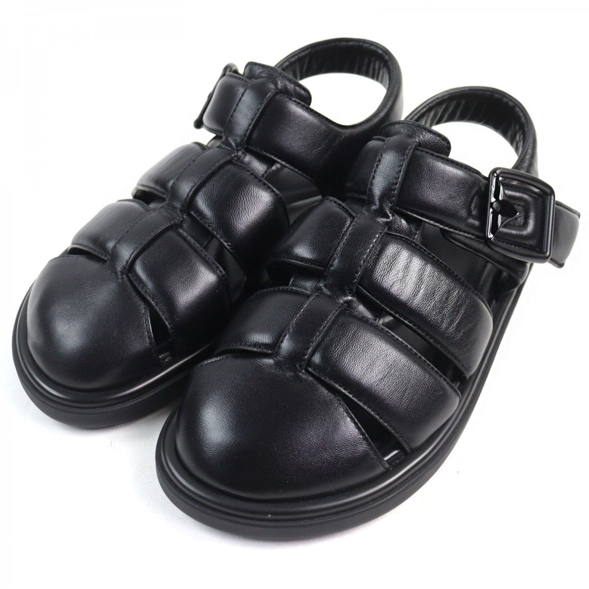 LOUIS VUITTON Sandals 1ACVTR Main: Leather black LV Venice Line mens 7