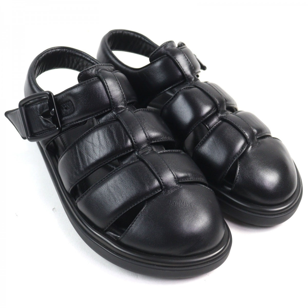 LOUIS VUITTON Sandals 1ACVTR Main: Leather black LV Venice Line mens 7