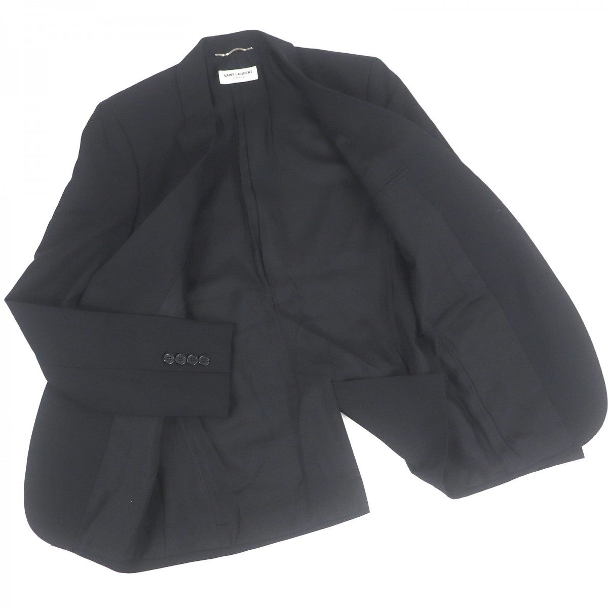 SAINT LAURENT PARIS tailored jacket 482493 wool black 44