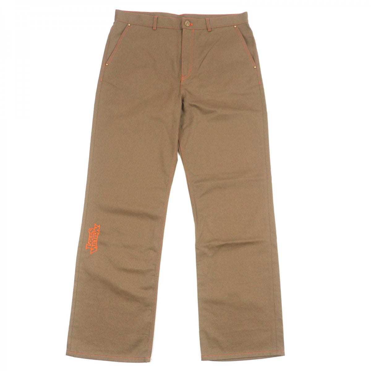 LOUIS VUITTON Pants HOD20W Outer: 100% cotton, Lining: 100% cotton, Leather part: Cowhide Brown mens 36
