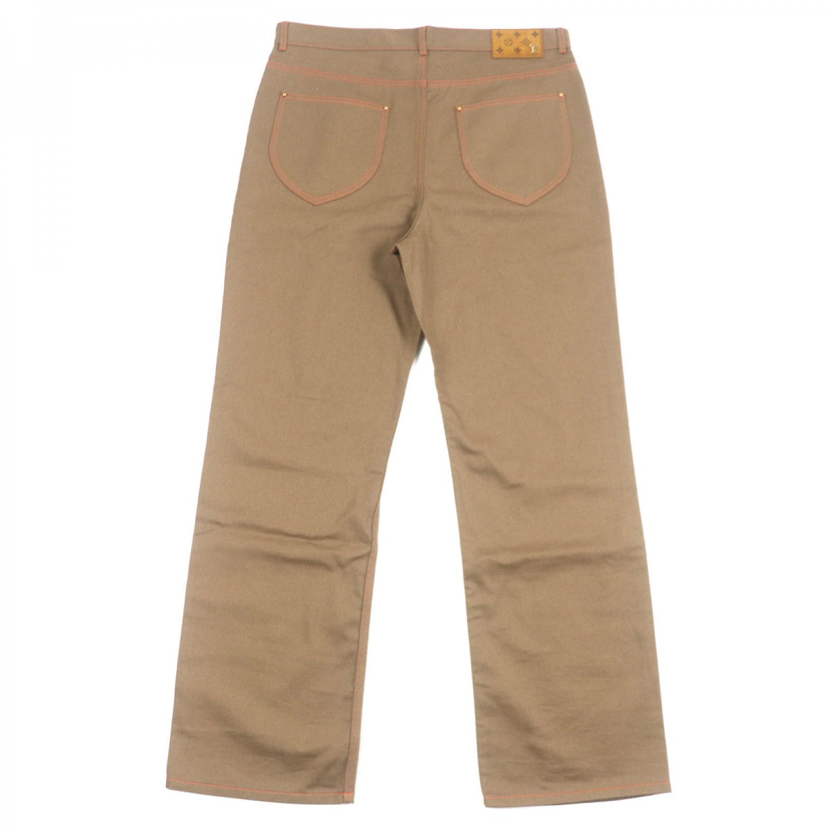 LOUIS VUITTON Pants HOD20W Outer: 100% cotton, Lining: 100% cotton, Leather part: Cowhide Brown mens 36