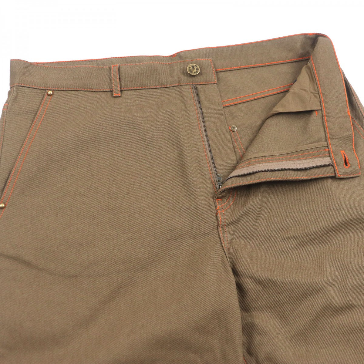 LOUIS VUITTON Pants HOD20W Outer: 100% cotton, Lining: 100% cotton, Leather part: Cowhide Brown mens 36