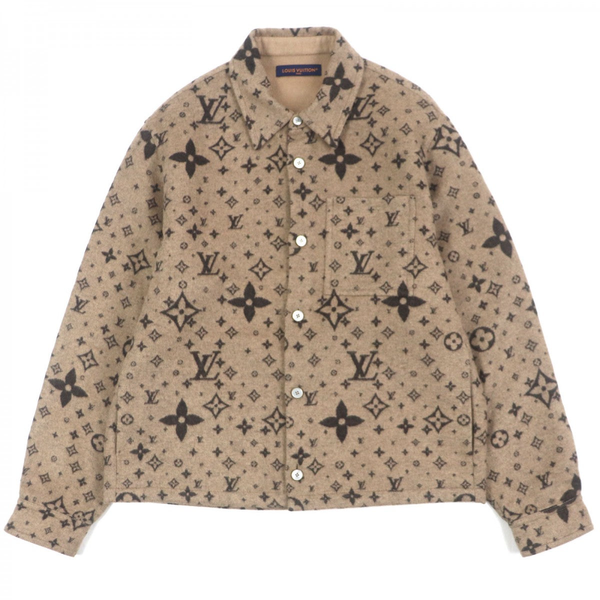 LOUIS VUITTON Jacket HSB39W Outer: 70% wool, Outer: 20% silk, Outer: 10% cashmere, Lining: 100% cotton, Part: 100% polyester Brown mens 50