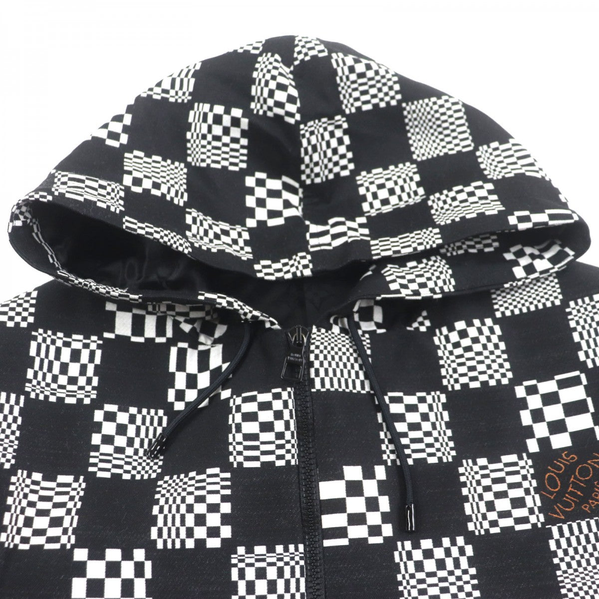 LOUIS VUITTON Jacket HKB90W Outer: 68% wool, Outer: 32% polyester, Lining: 34% cupra, Lining: 28% acetate, Lining: 25% rayon Black White Damier mens 44