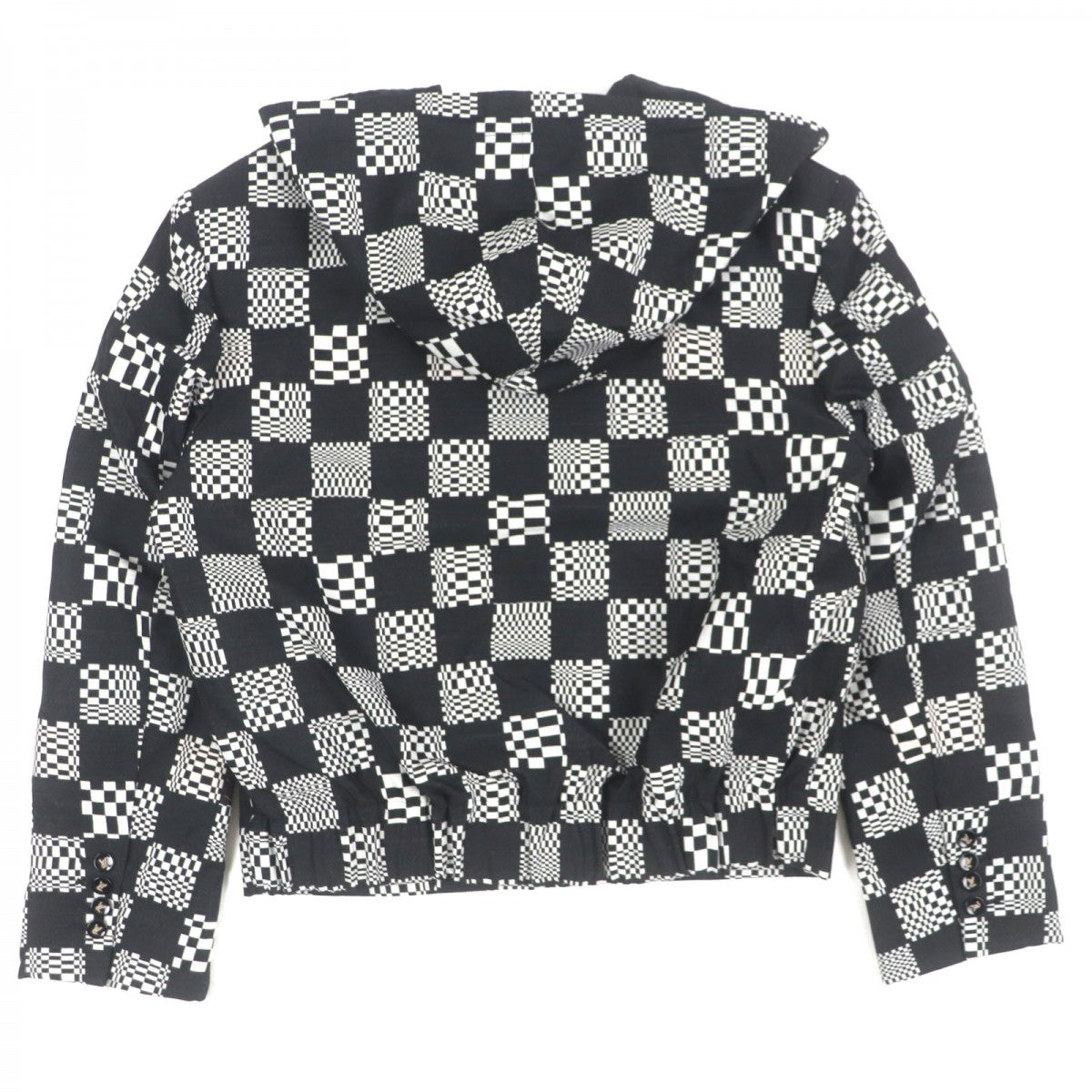 LOUIS VUITTON Jacket HKB90W Outer: 68% wool, Outer: 32% polyester, Lining: 34% cupra, Lining: 28% acetate, Lining: 25% rayon Black White Damier mens 44