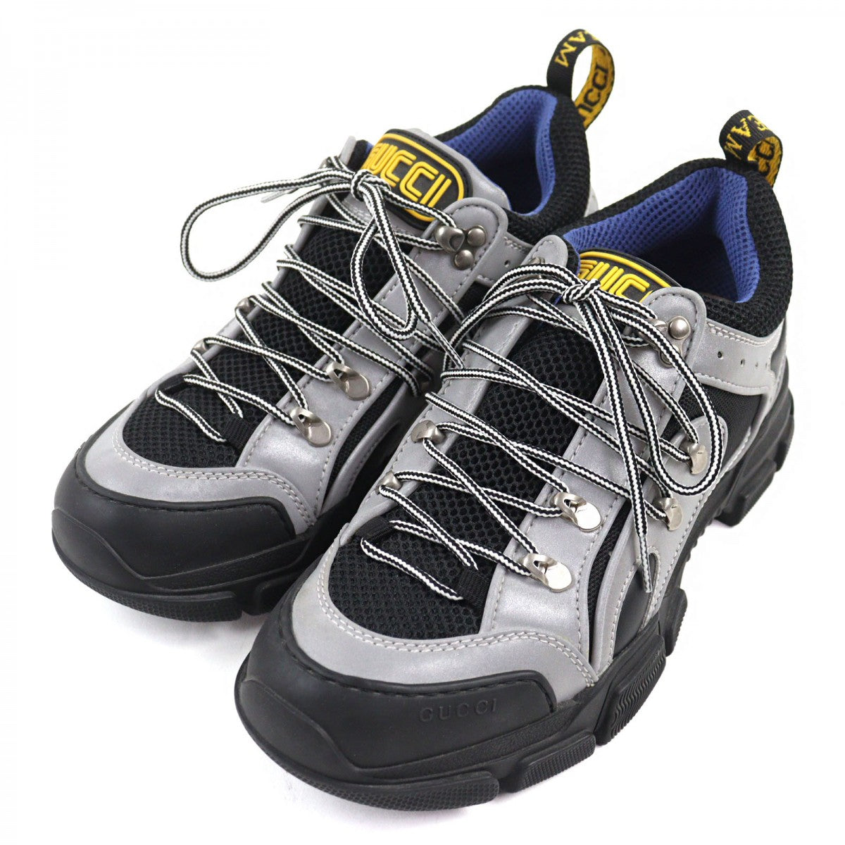 GUCCI sneakers Calf leather Gray type Flashtrek Flashtrek 7