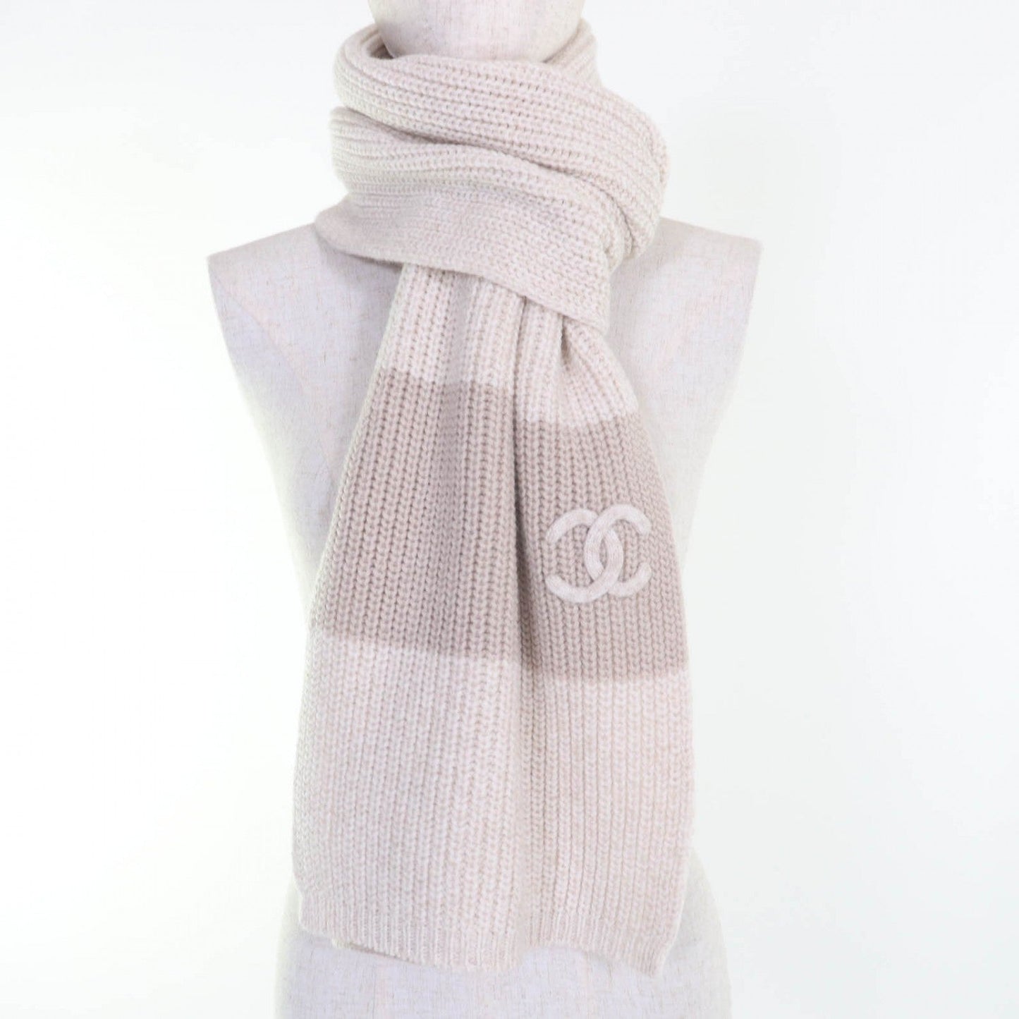 CHANEL Scarf 24A cashmere Beige type