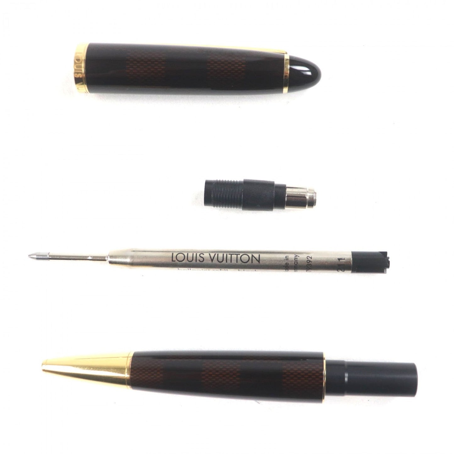 LOUIS VUITTON Ballpoint pen N79005 palladium Brown, Gold Damier Grand Tour