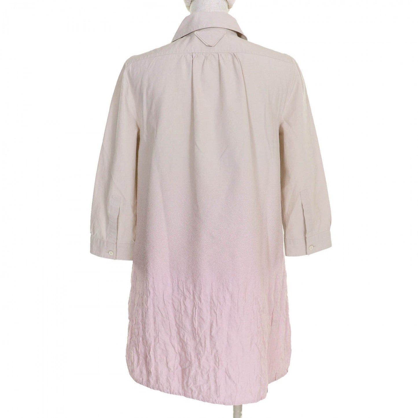 PRADA one piece P3N16 cotton Beige pink Pink quilted mini dress 40