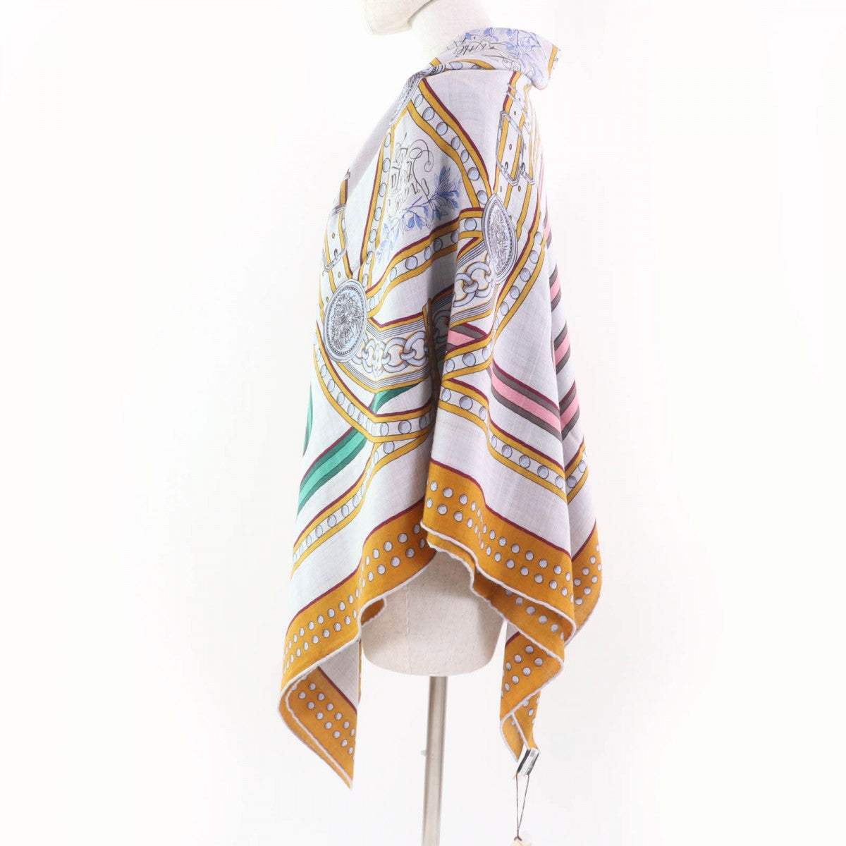 HERMES scarf Main: 70% cashmere, Main: 30% silk CARAMEL/GRIS CHINE Carre140 Grand Tralala Grand Tralala Women